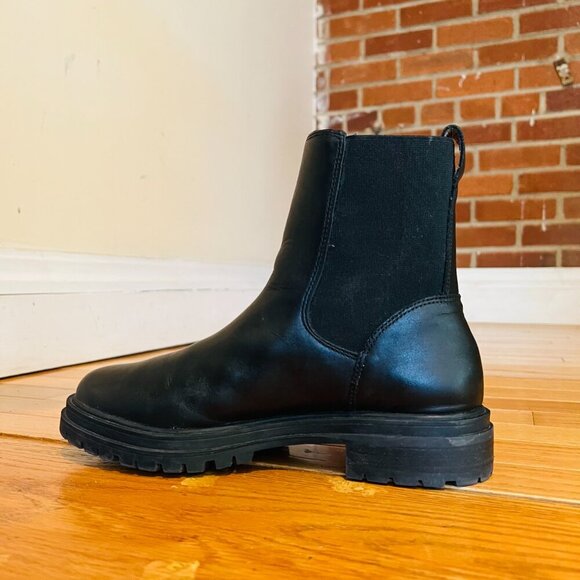 Madewell 8 The Camryn Chelsea Boots Black Heeled Leather Pull On Lightweight - Picture 7 of 16